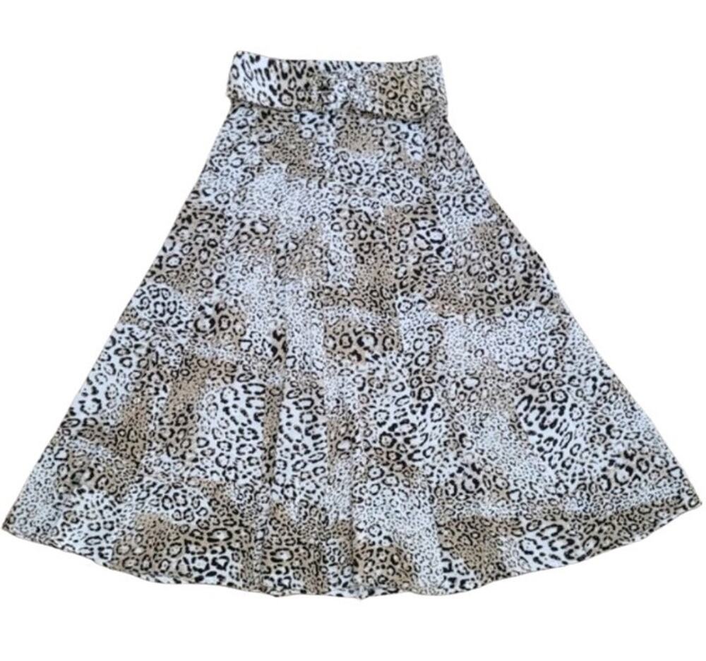 Faithfull The Brand Luda Animal Leopard Print Belted Midi Skirt Size 4 Small H